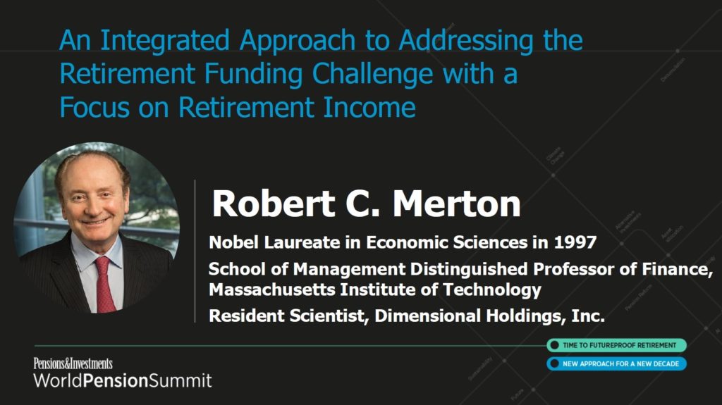 Präsentation Nobelpreisträger Robert Merton World Pension Summit